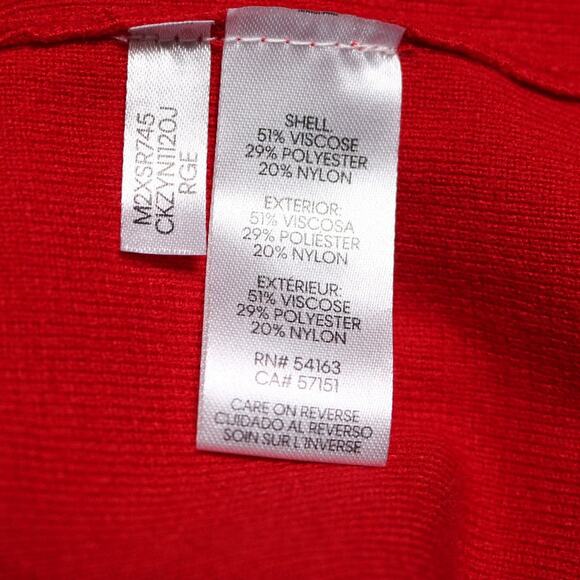 Calvin Klein Sequin Trim Cutout Sweater in Rouge Red Long Sleeve Pullover Size M - Picture 9 of 11